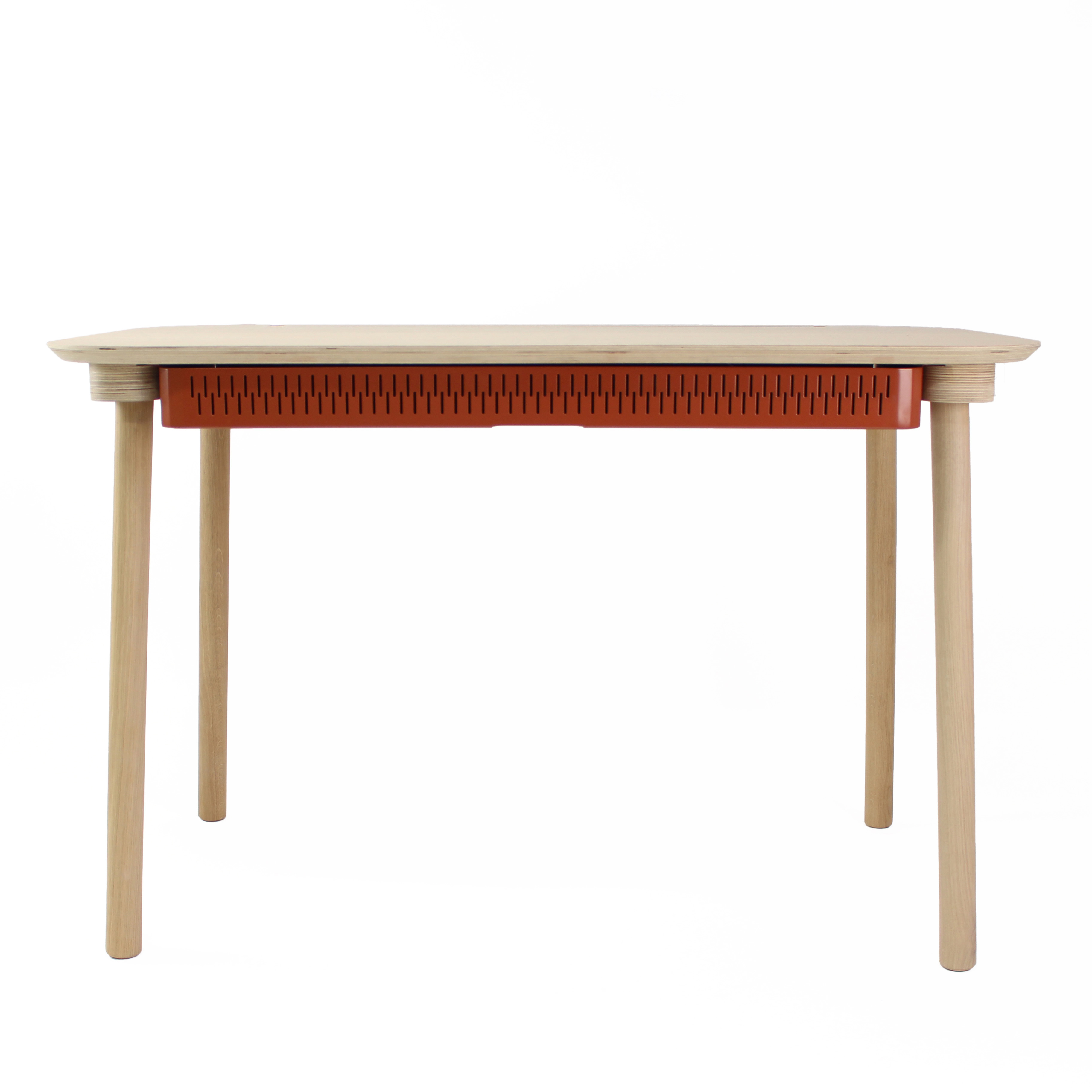 Bureau en chêne avec tiroir terracotta