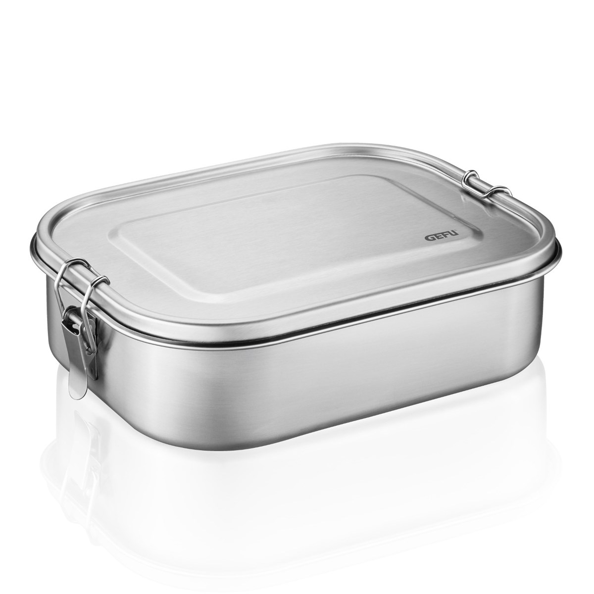 Lunch box grande en acier inoxydable argent (photo) Lunch box grande en acier inoxydable argent