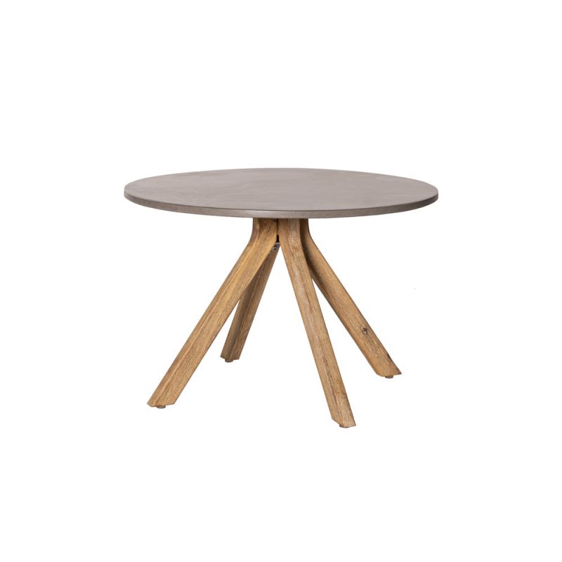 Table basse en bois ronde 40 cm gris