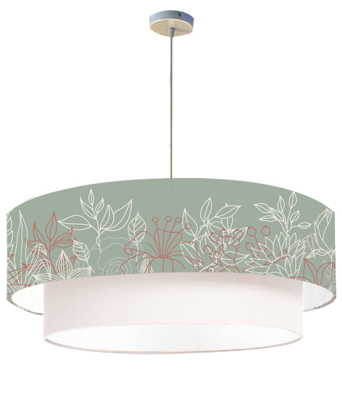 Suspension double Bouquet vert olive T 65 x H 30 Suspension double Bouquet vert olive T 65 x H 30