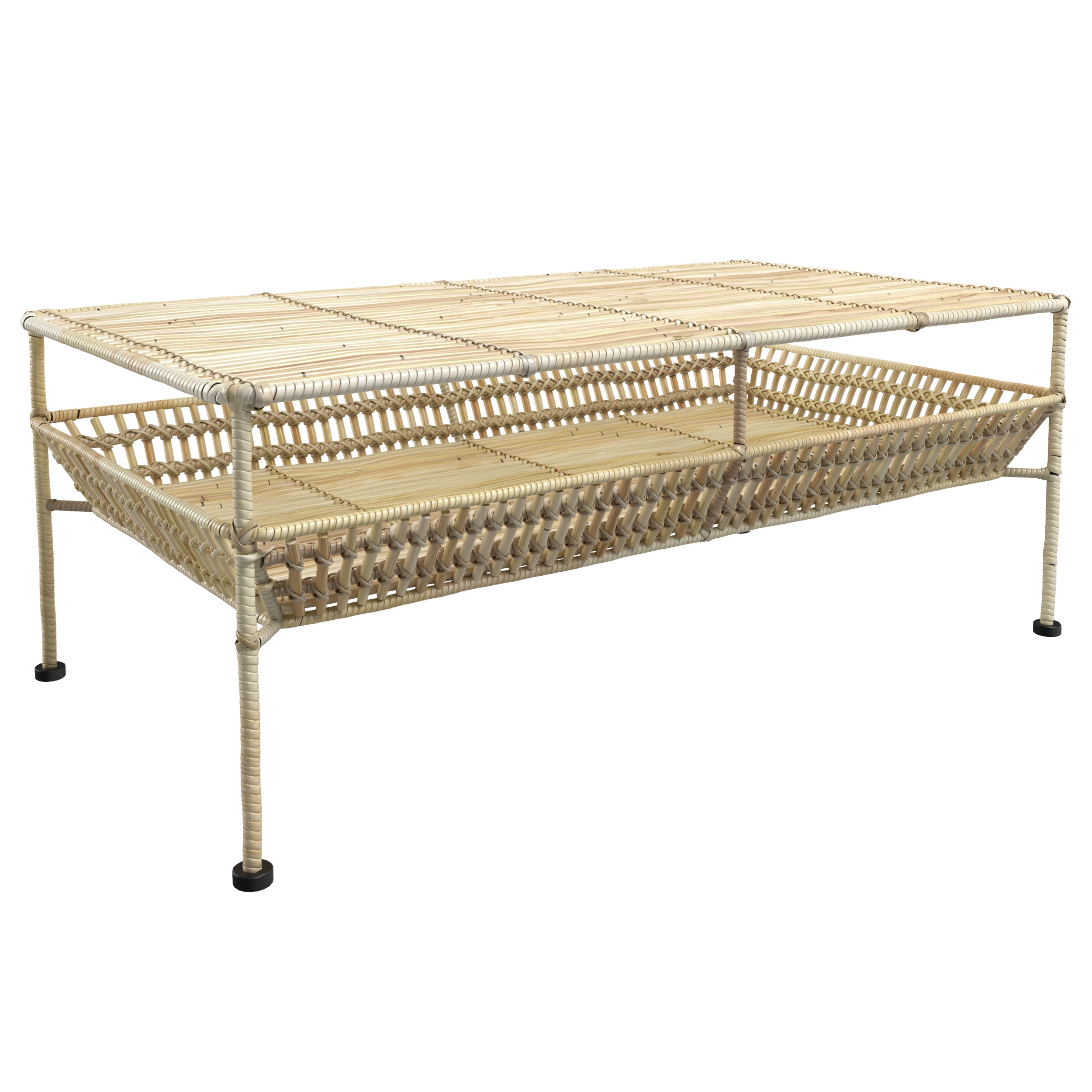 Table basse de jardin en rotin naturel Table basse de jardin en rotin naturel