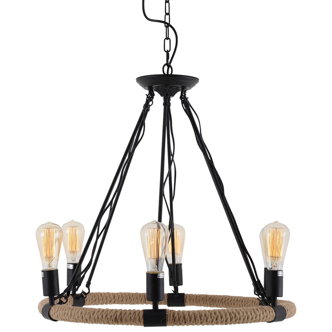 Lustre en rotin noir Lustre en rotin noir
