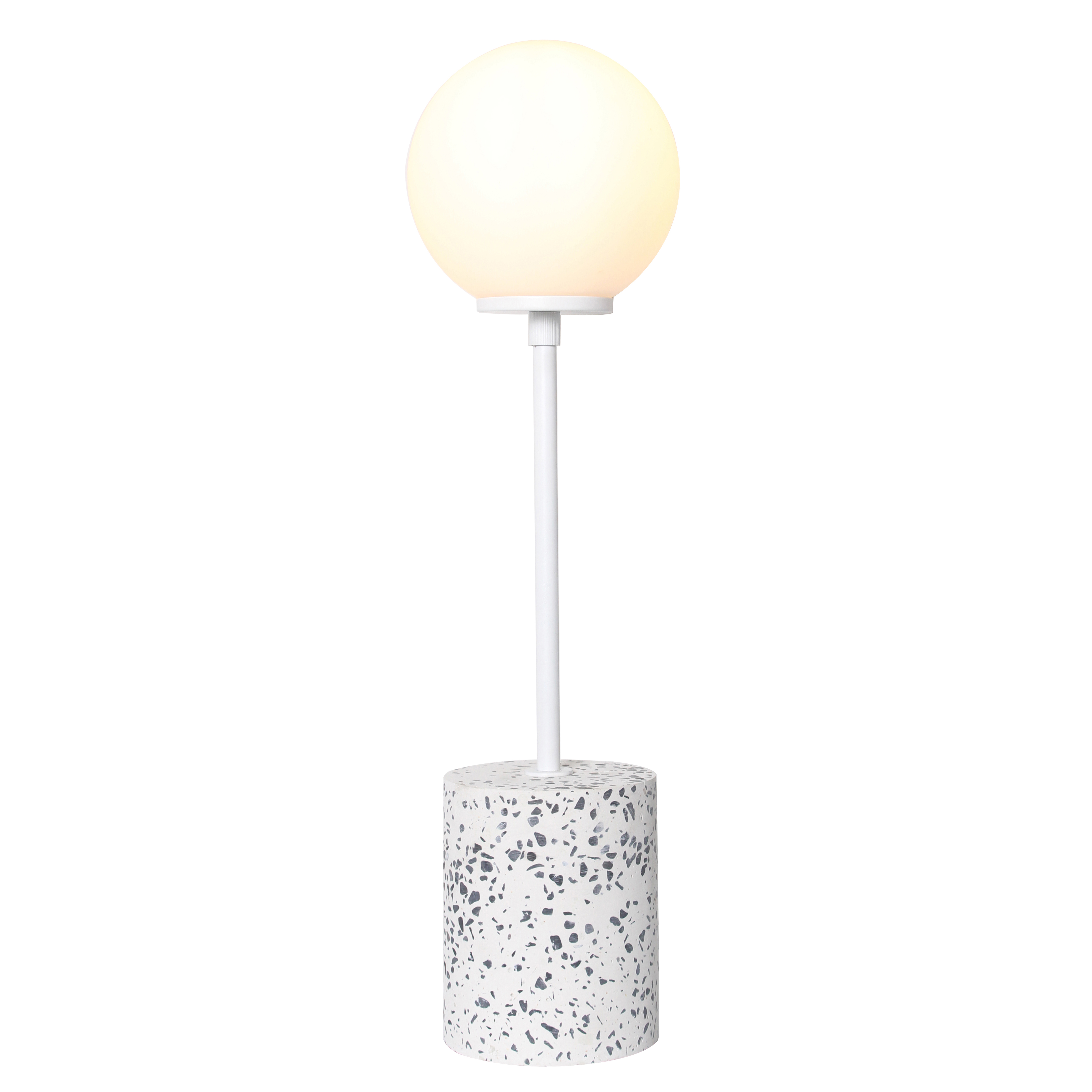Pied de lampe en terrazzo blanc Pied de lampe en terrazzo blanc