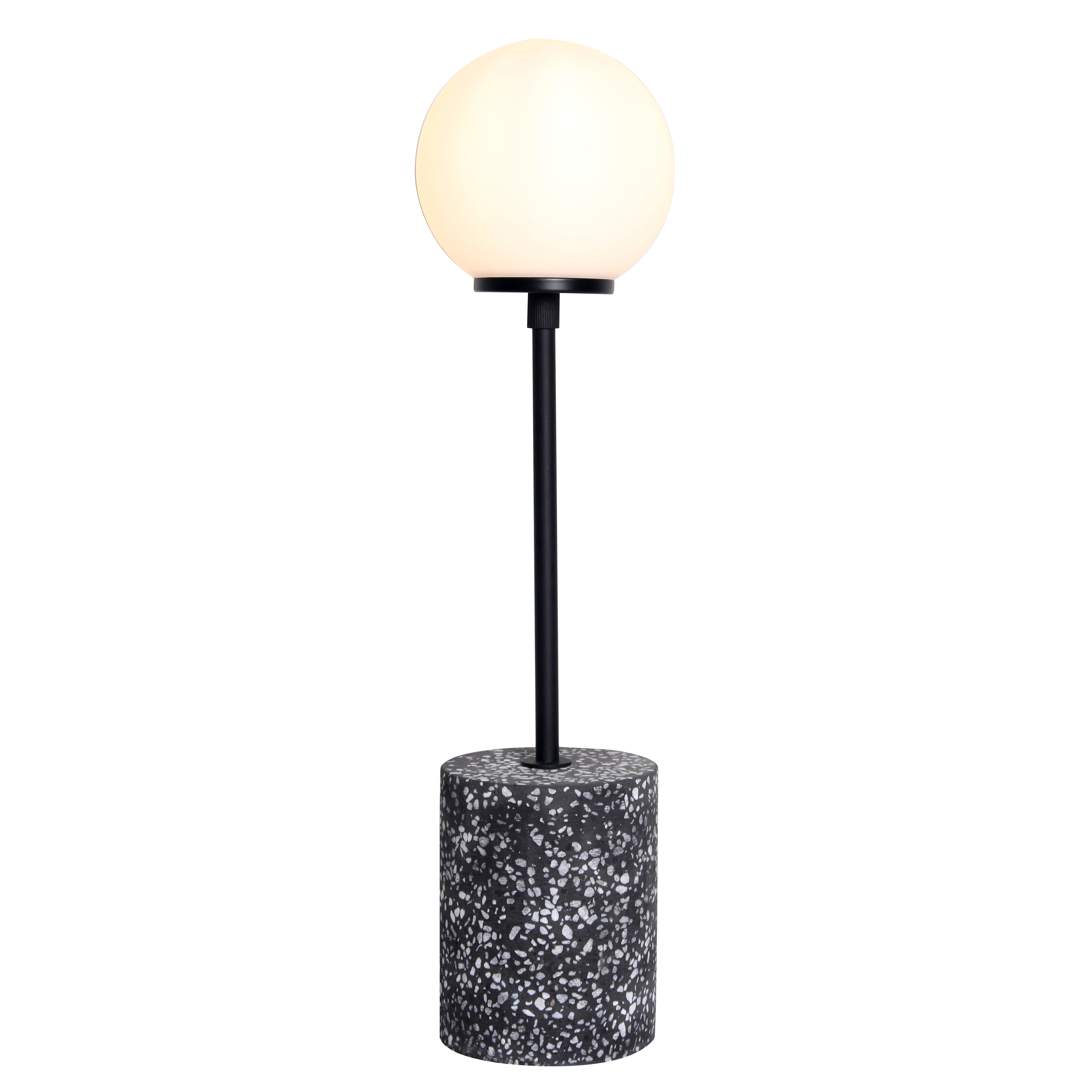 Pied de lampe en terrazzo noir Pied de lampe en terrazzo noir