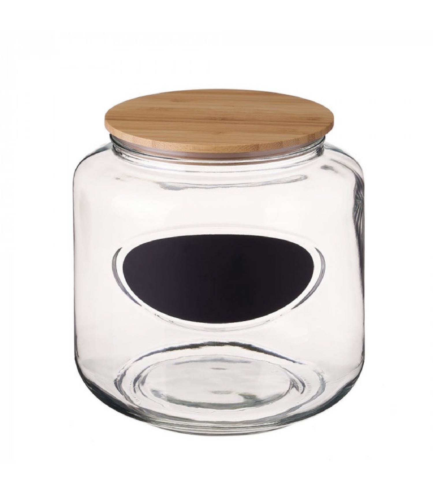 Bocal cuisine avec étiquette en verre et bouchon bambou H20,3cm Bocal cuisine avec étiquette en verre et bouchon bambou H20,3cm