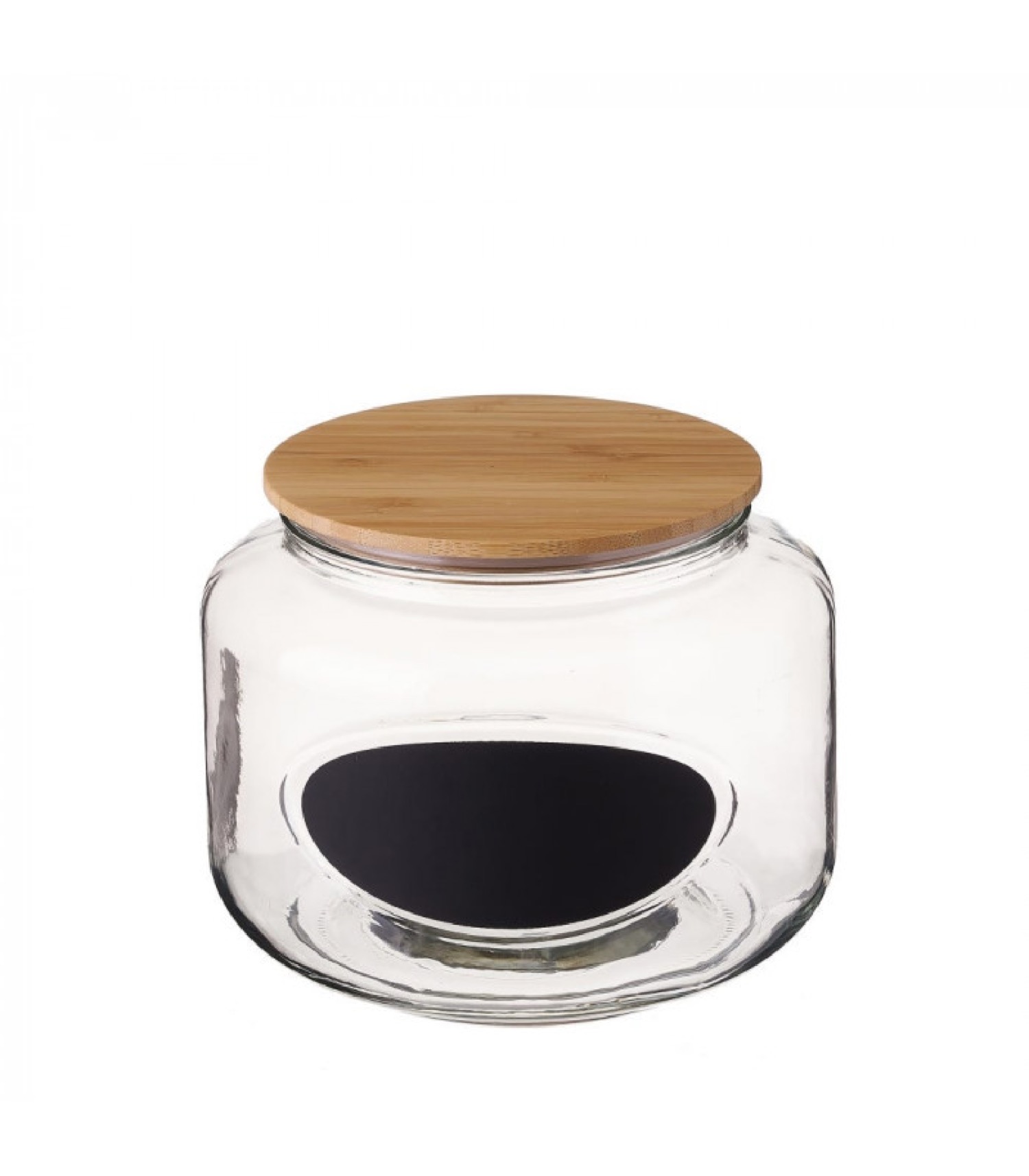 Bocal cuisine avec étiquette en verre et bouchon bambou H16cm Bocal cuisine avec étiquette en verre et bouchon bambou H16cm