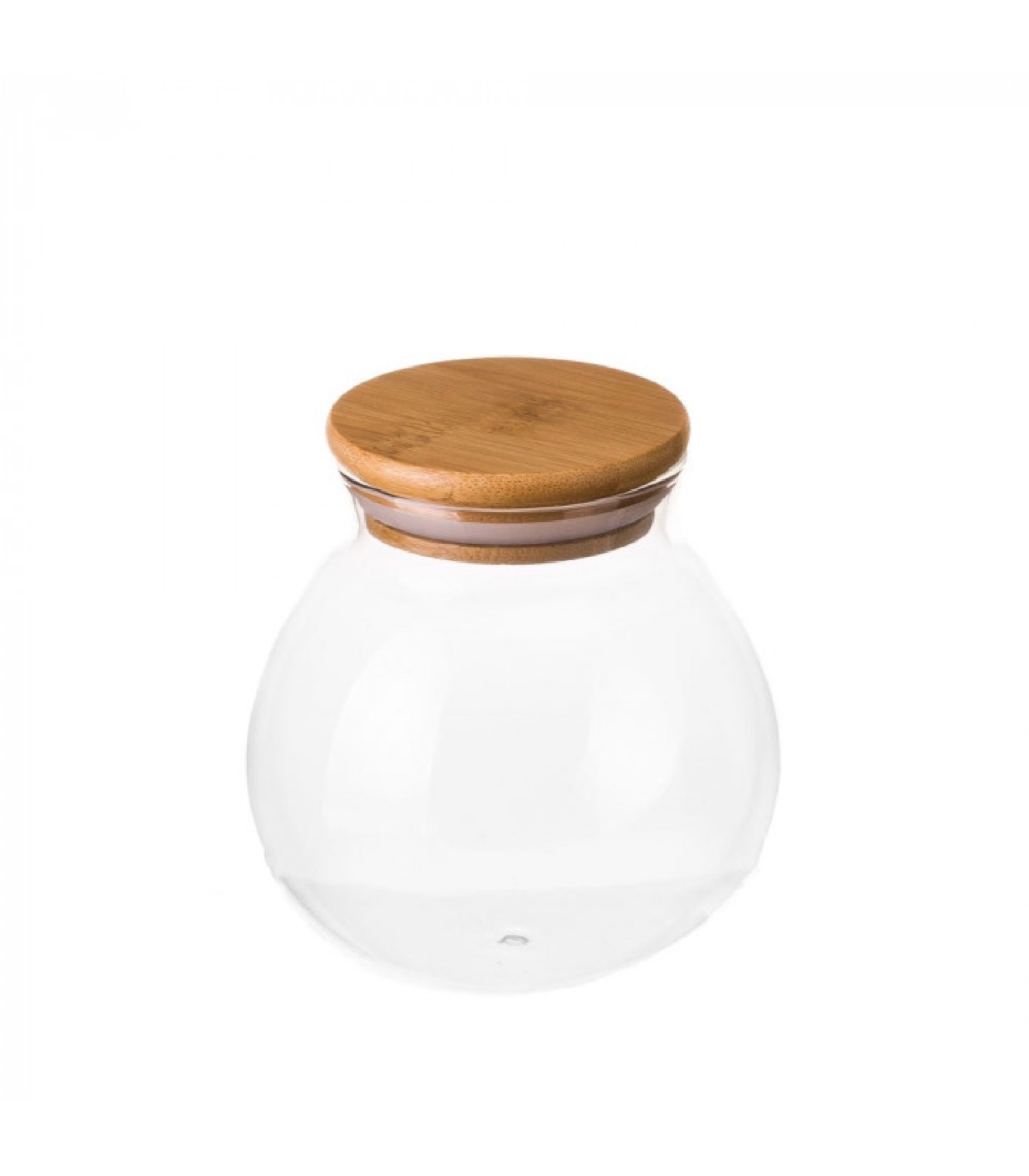 Bocal cuisine rond en verre avec bouchon bambou 500ml Bocal cuisine rond en verre avec bouchon bambou 500ml