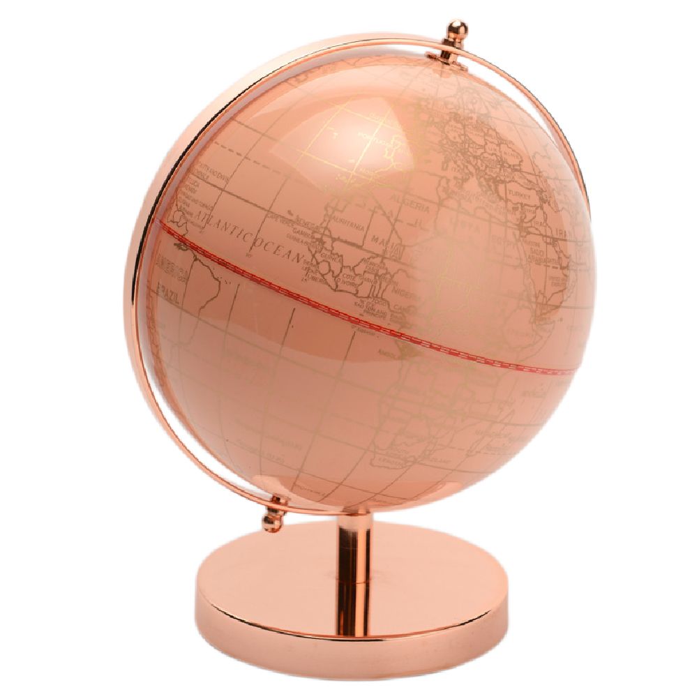Décoration globe terrestre rose H28cm