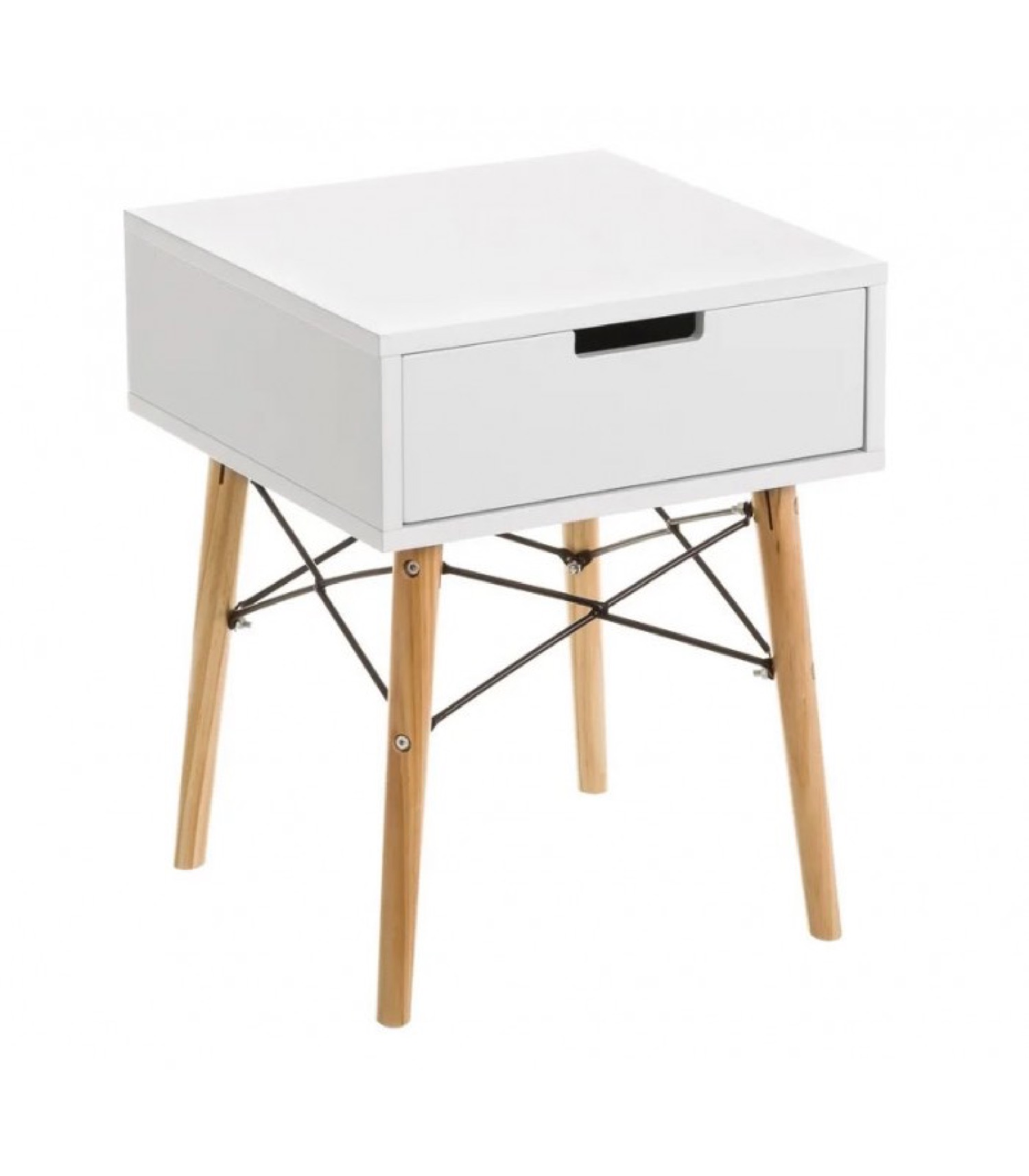 Table de chevet blanche et bois style Scandinave Table de chevet blanche et bois style Scandinave