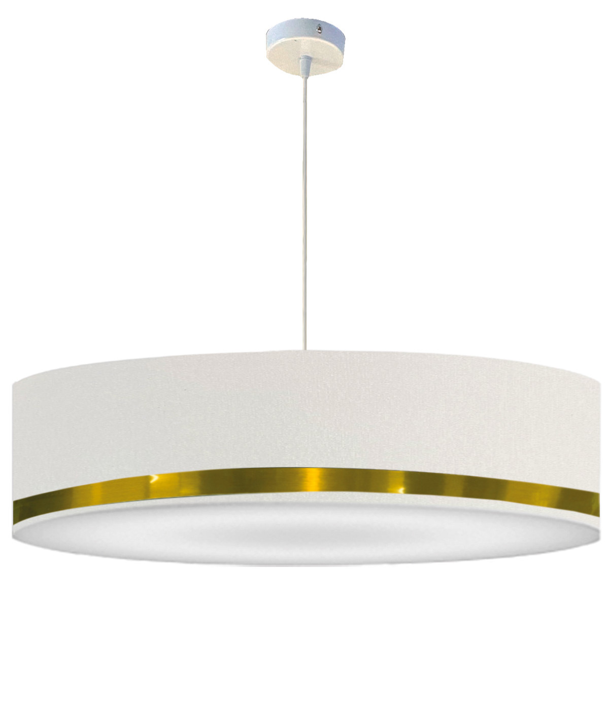 Suspension Jonc Blanc et Or D65cm
