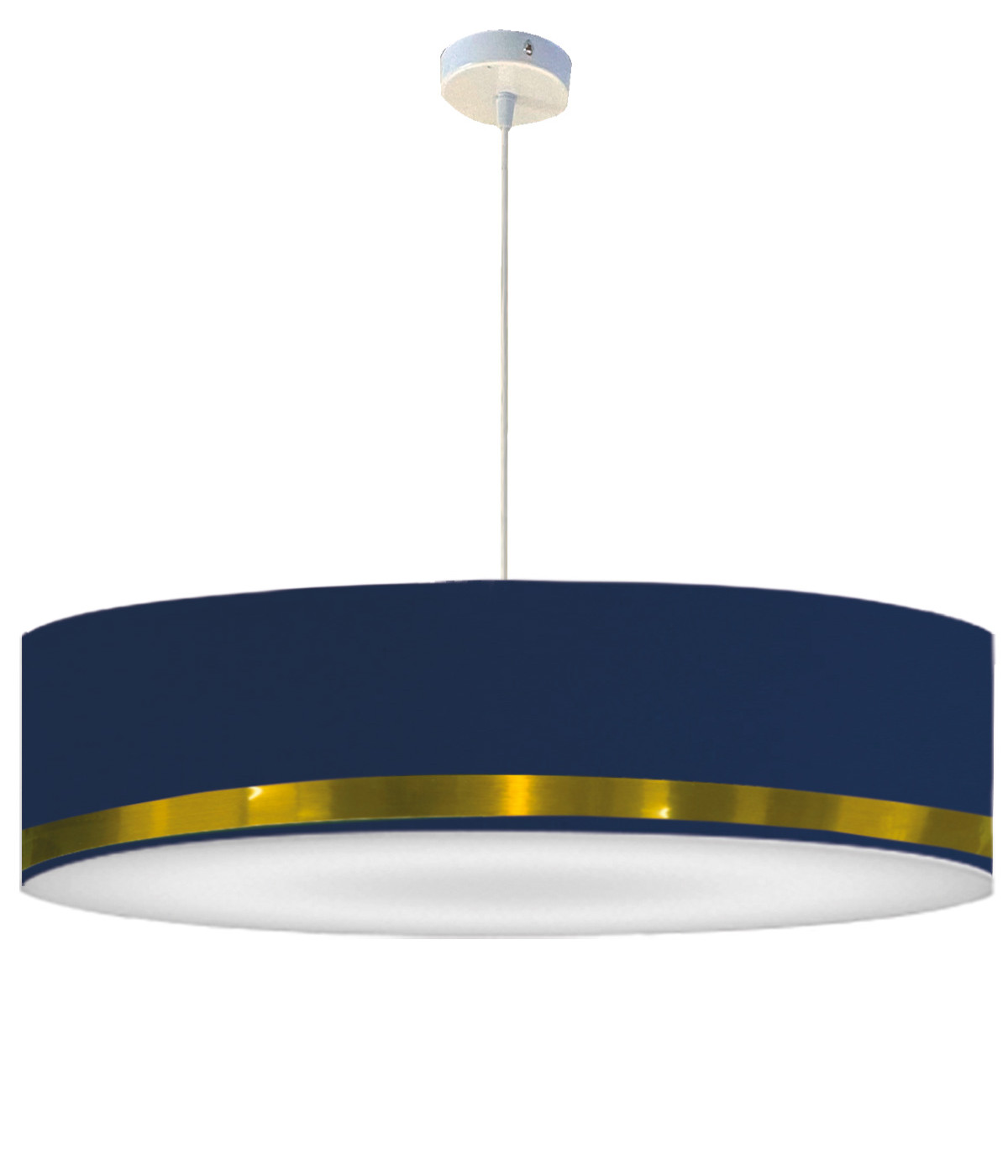 Suspension Jonc Bleu et Or D65cm