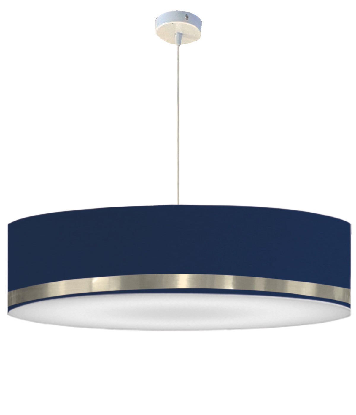 Suspension Jonc Bleu et Alu D65cm