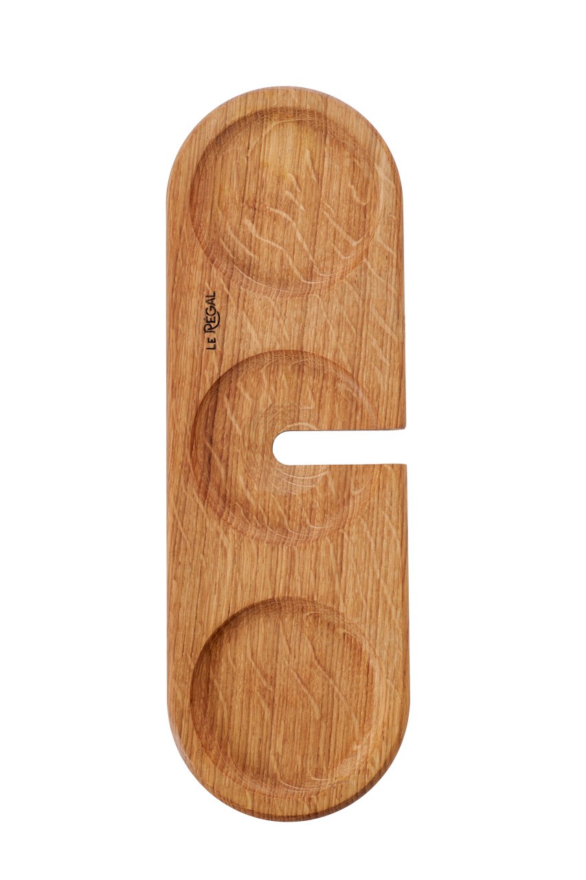 Planche apéro porte verre de vin en chêne 33x11cm