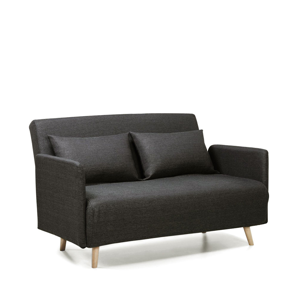 Canapé droit 2 places Gris Tissu Pas cher Design Confort
