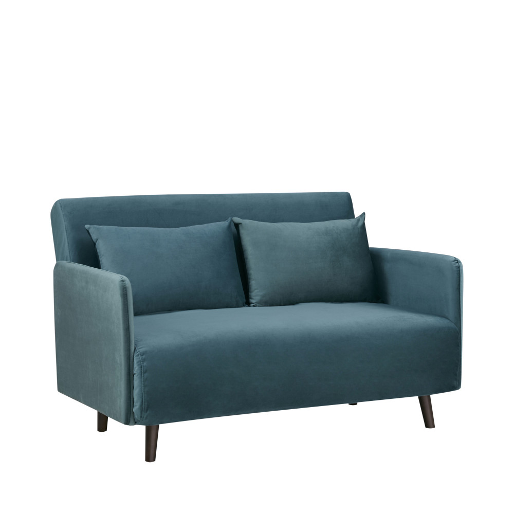 Canapé droit 2 places Bleu Tissu Pas cher Moderne Confort