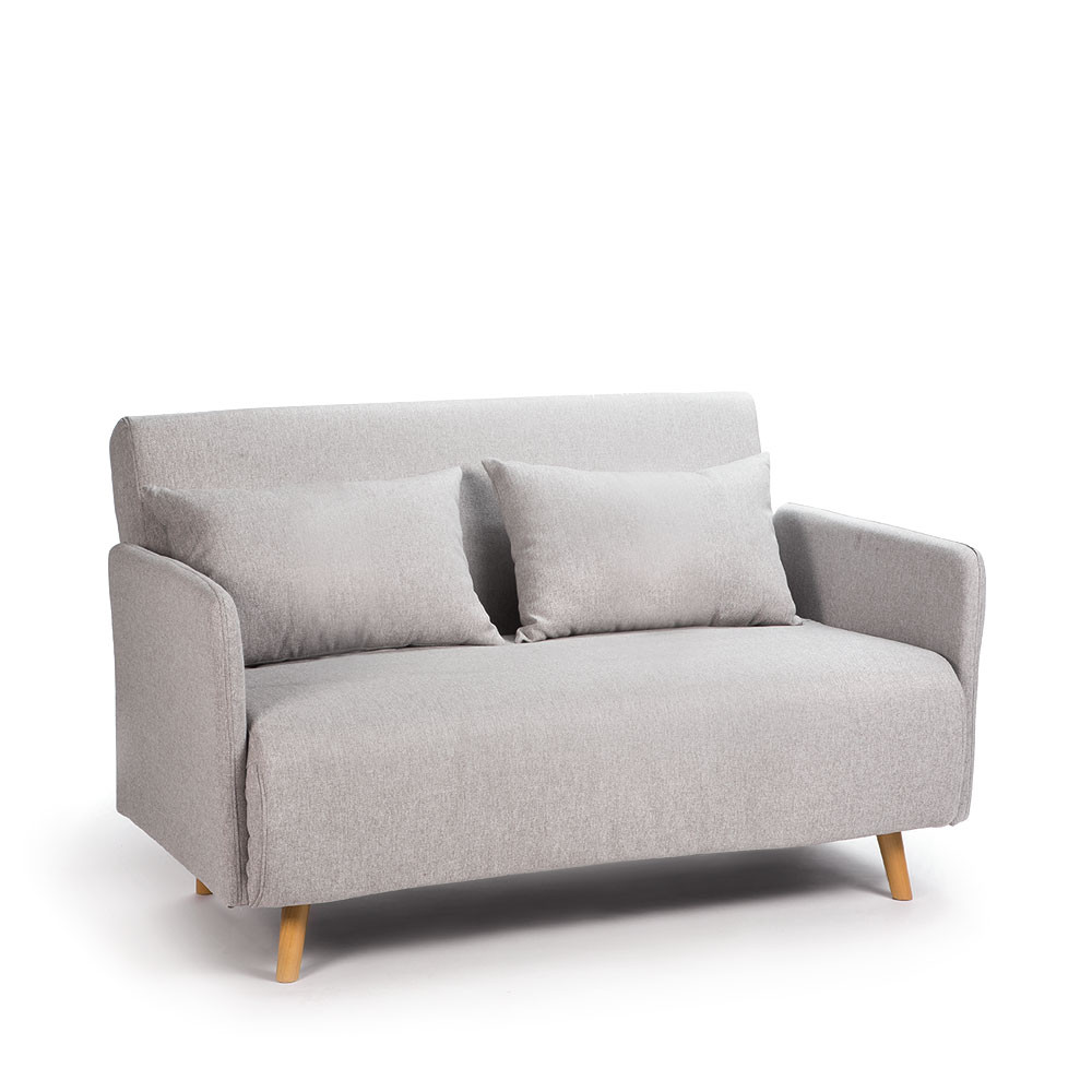 Canapé droit 2 places Gris Tissu Pas cher Design Confort