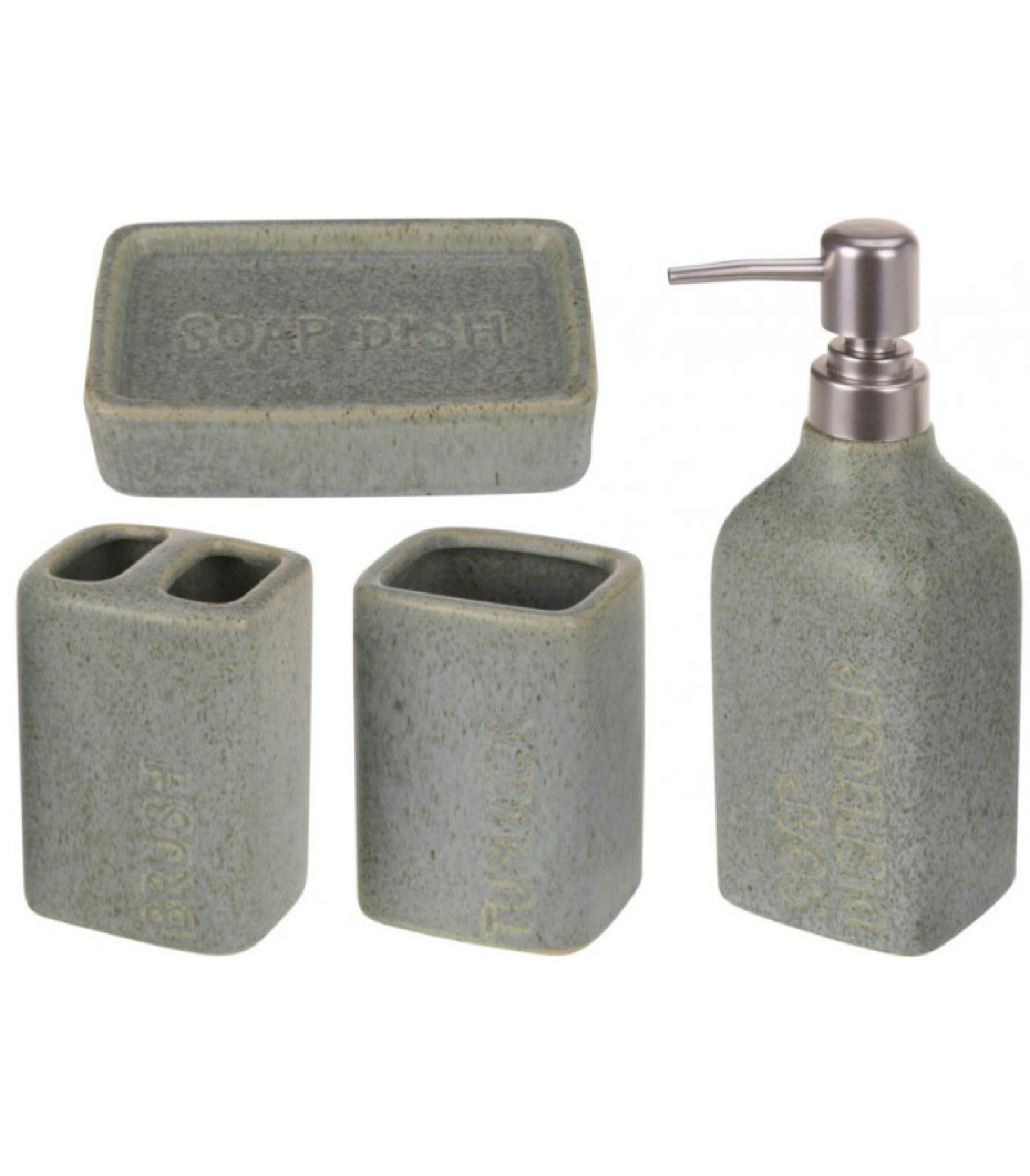 Set salle de bain vert céramique 4 pièces Set salle de bain vert céramique 4 pièces