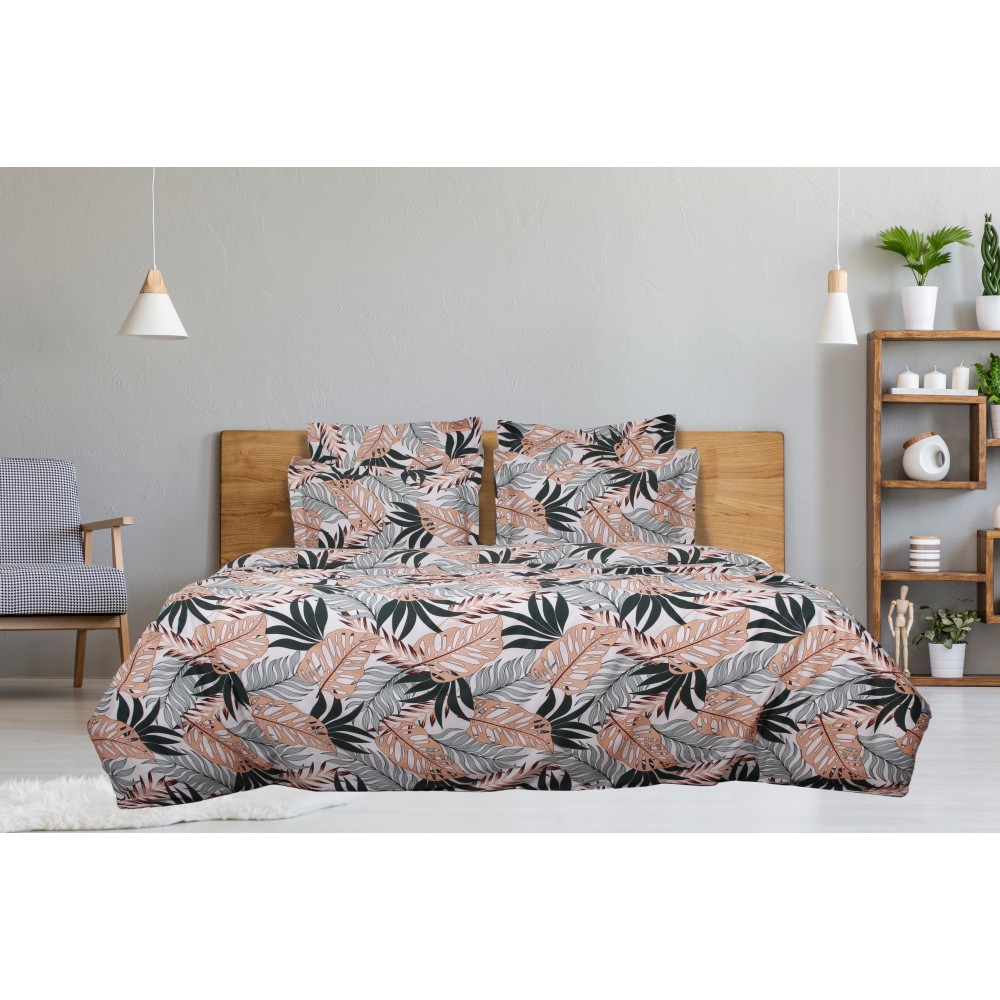 Parure de lit 3 pc en satin de coton 200x200cm+2TO 63x63cm imprimé