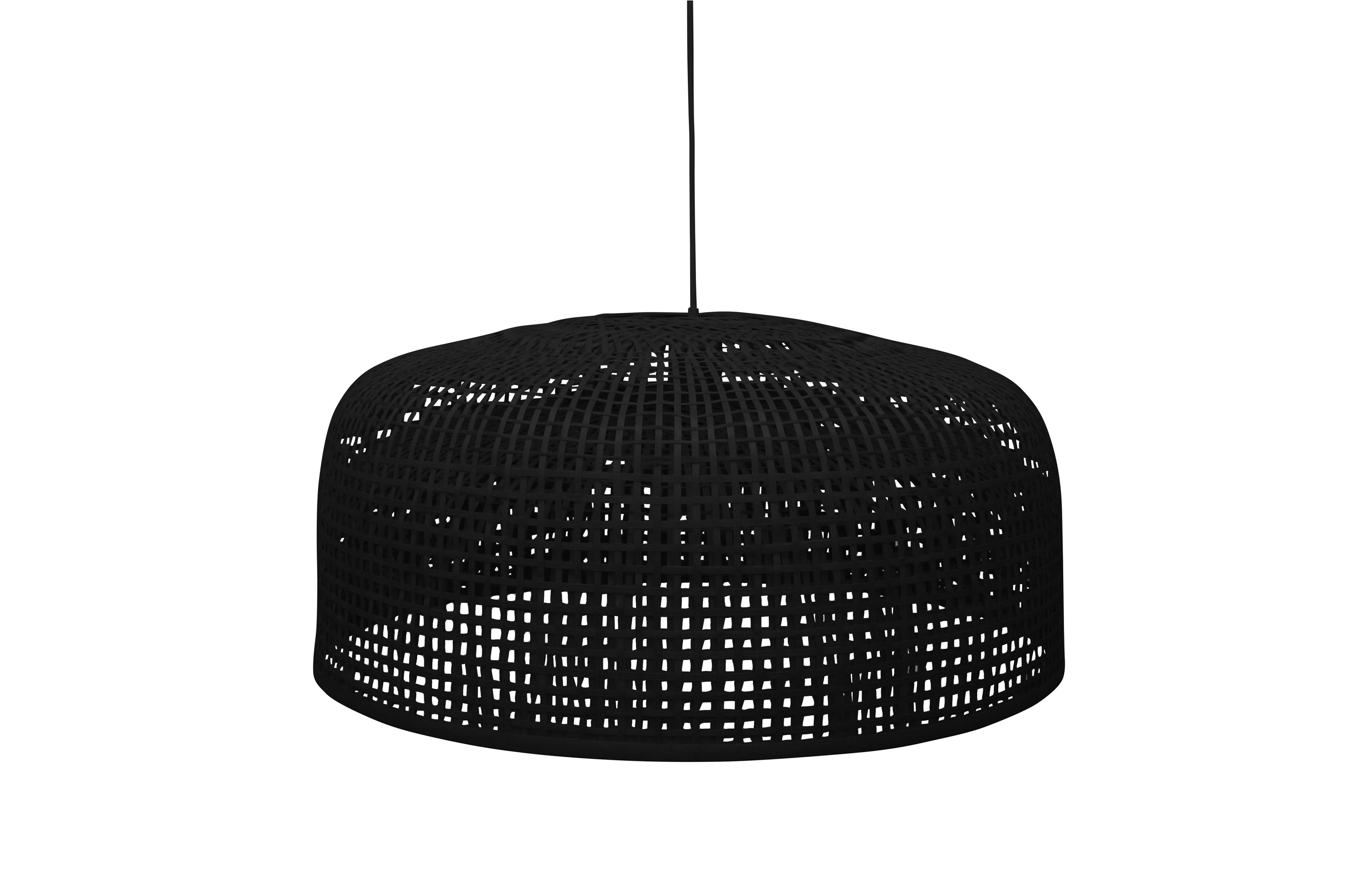 Lampe suspension de plafond bambou noir
