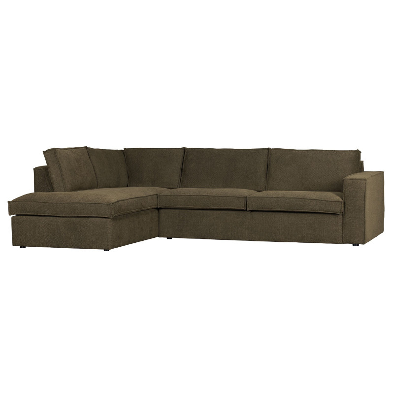 Canapé d'angle 4 places Tissu Moderne Confort Vert Promotion