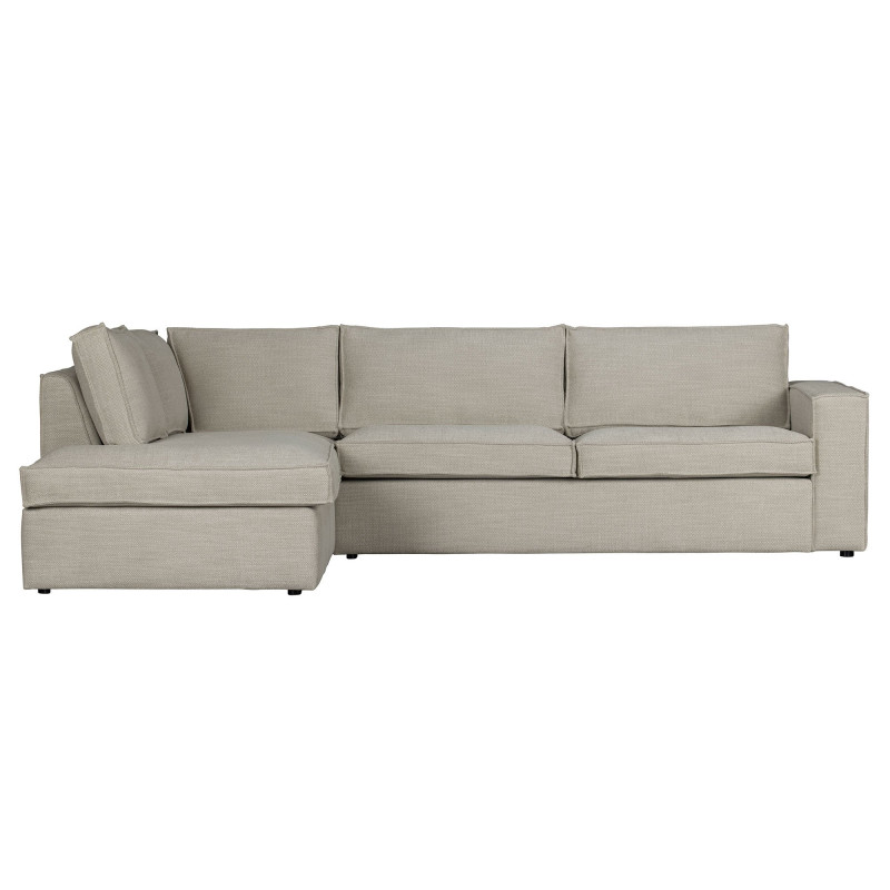 Canapé d'angle gauche en tissu beige - Vue supplémentaire 2