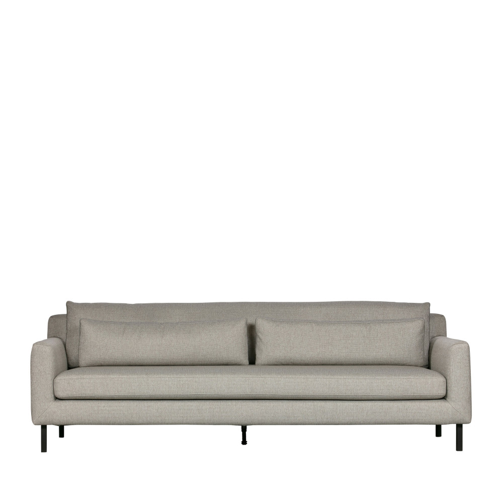Canapé 3 places en tissu et métal L230cm gris