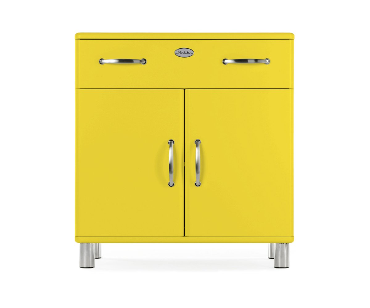 Buffet style vintage 2 tiroirs 2 placards Jaune