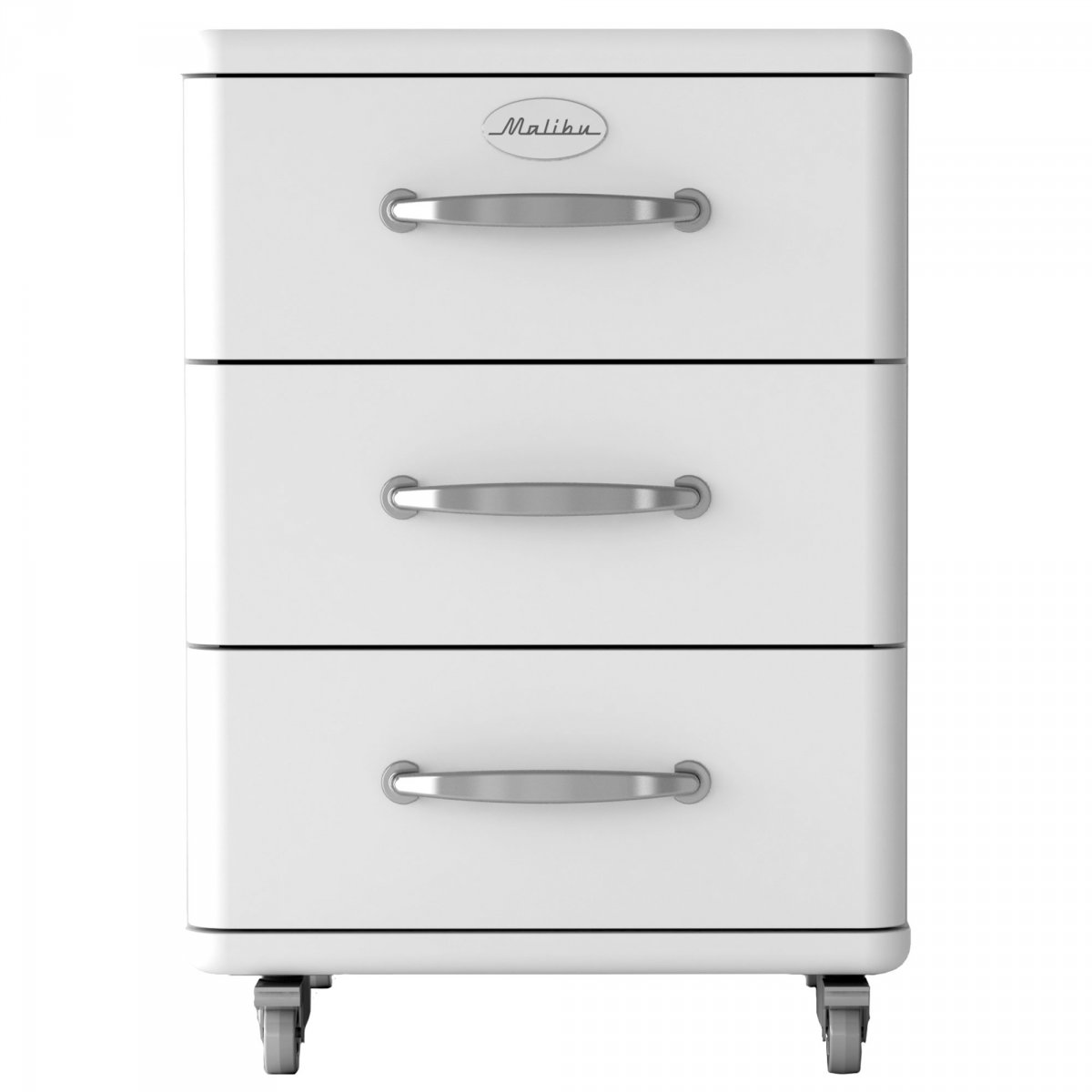 Table de chevet style rétro effet bois blanc