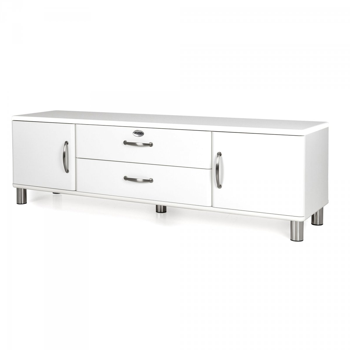 Meuble TV style rétro en bois Blanc