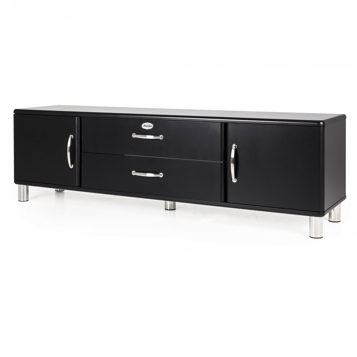 Meuble TV style rétro effet bois noir