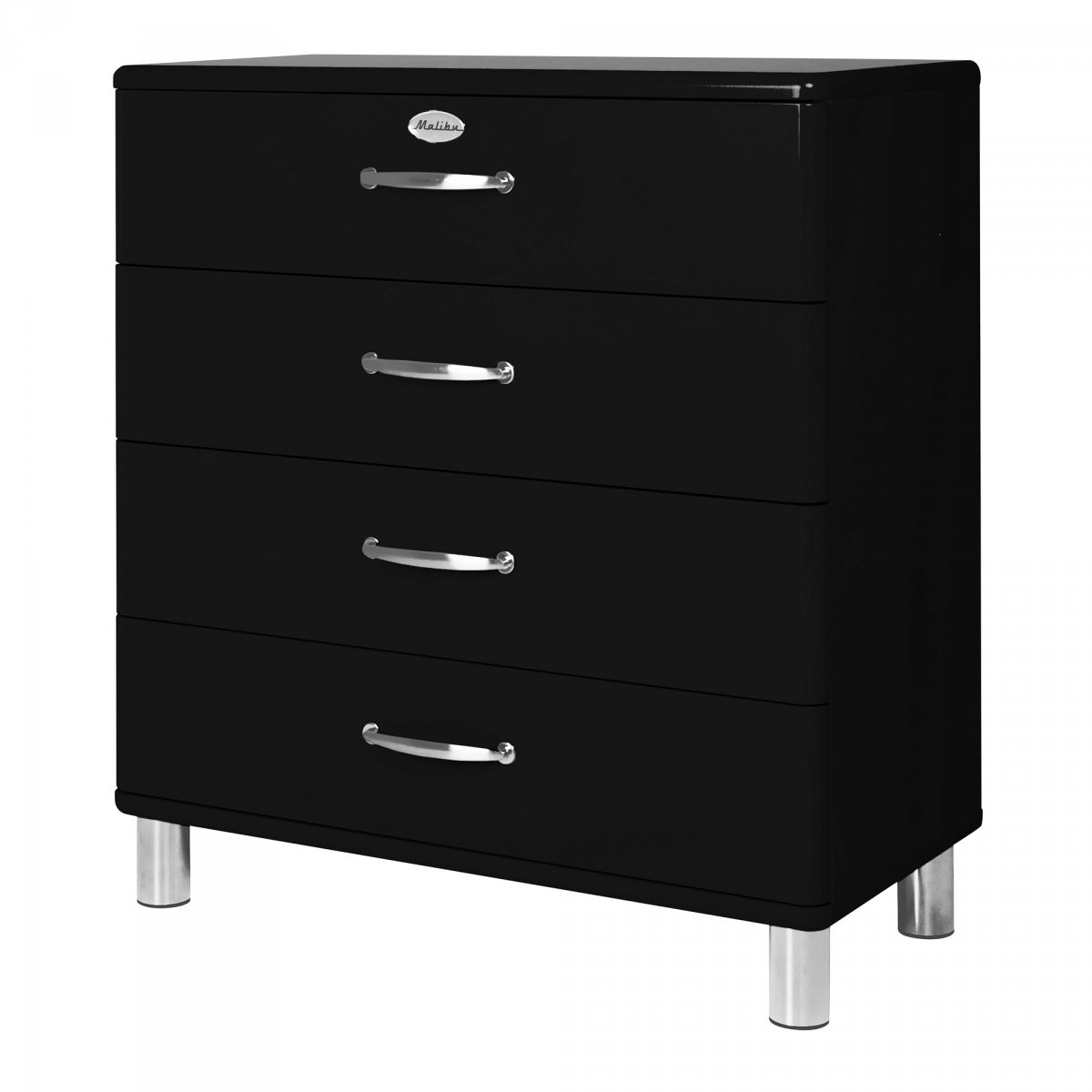 Commode 4 tiroirs style rétro noir