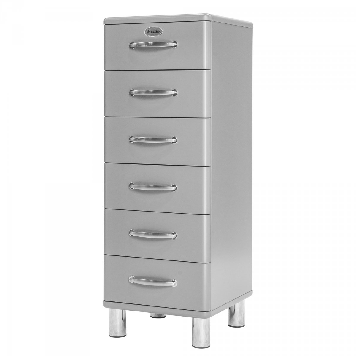 Commode haute 6 tiroirs en bois Gris