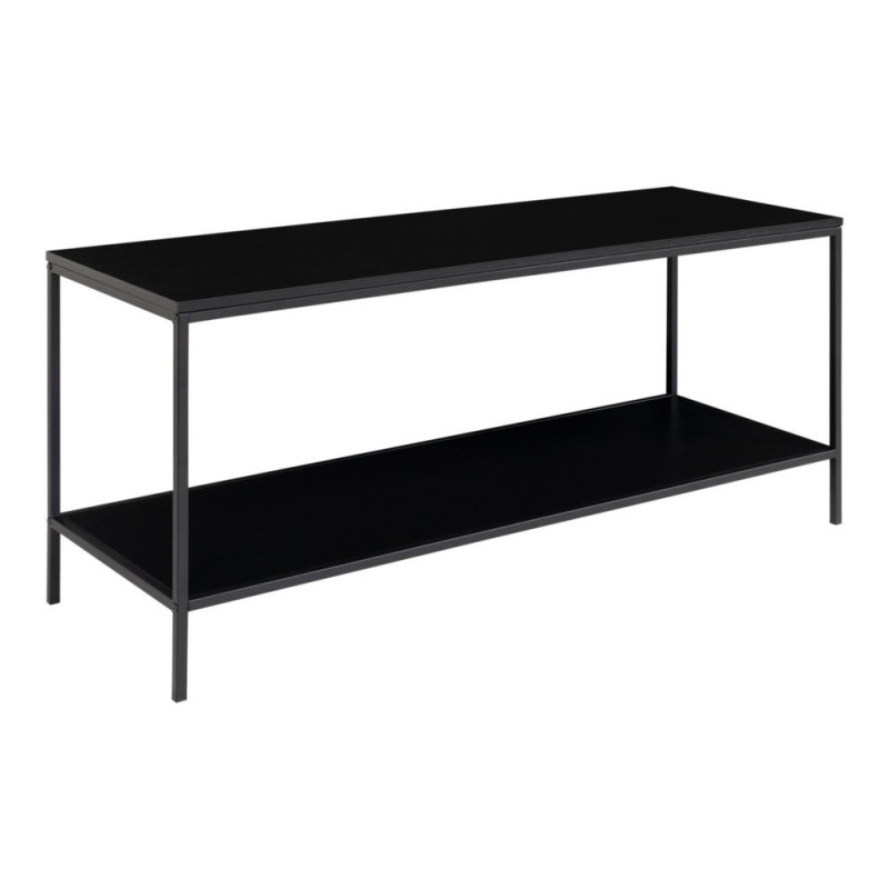 Meuble TV minimaliste en métal noir 100cm Noir