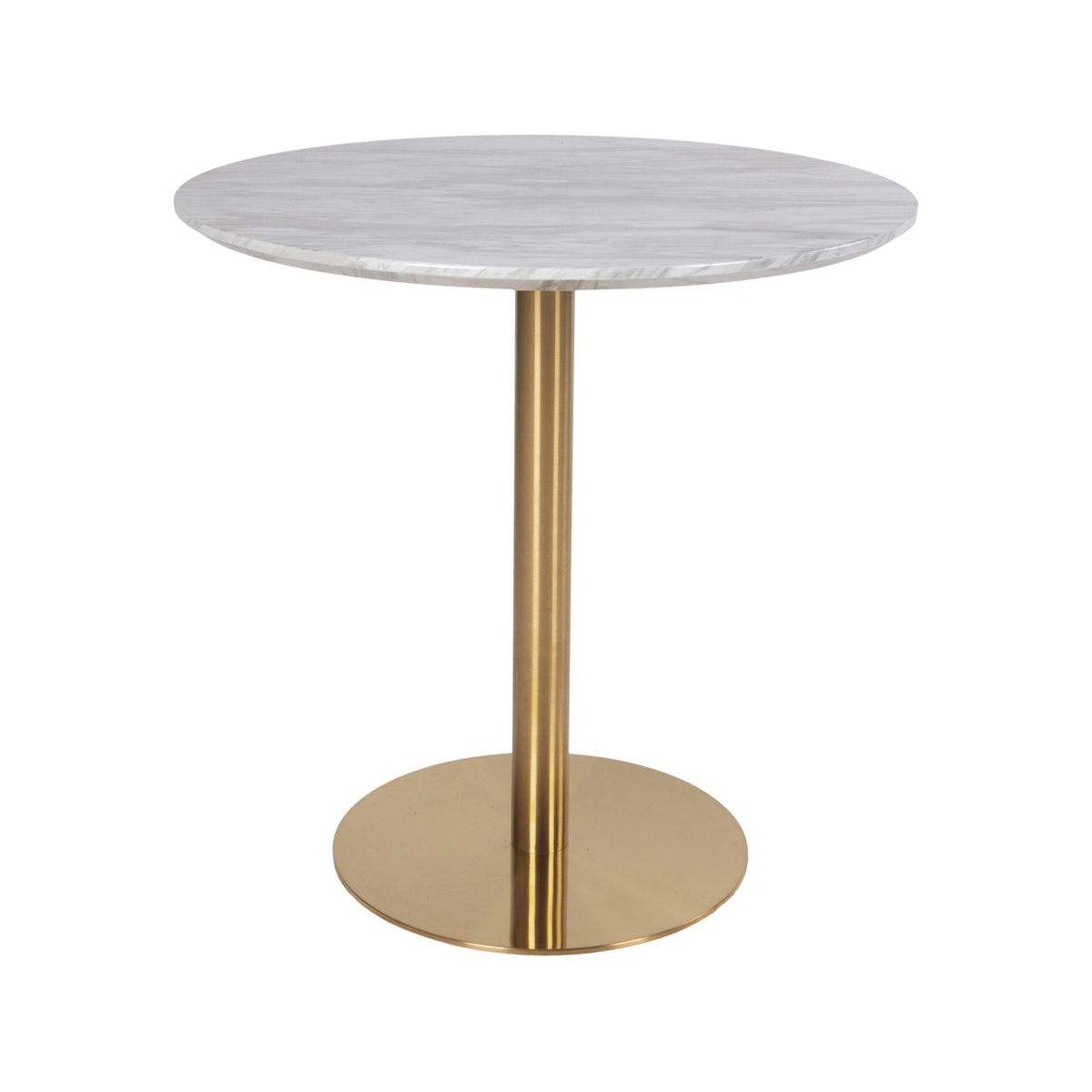 Table ronde 90cm aspect marbre pied doré