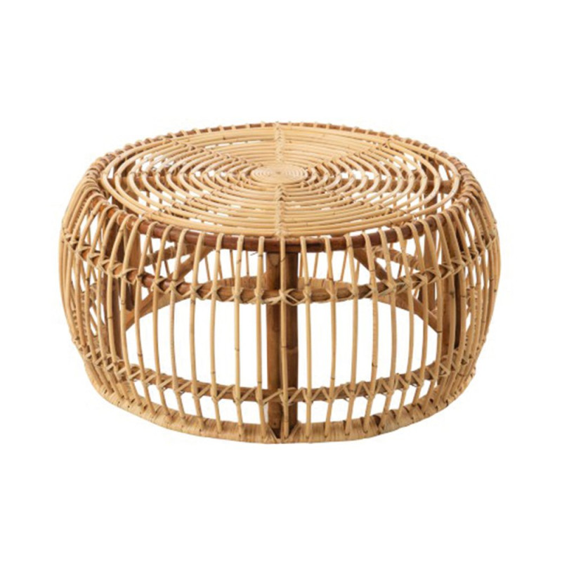 Table basse ronde extérieur en rotin
