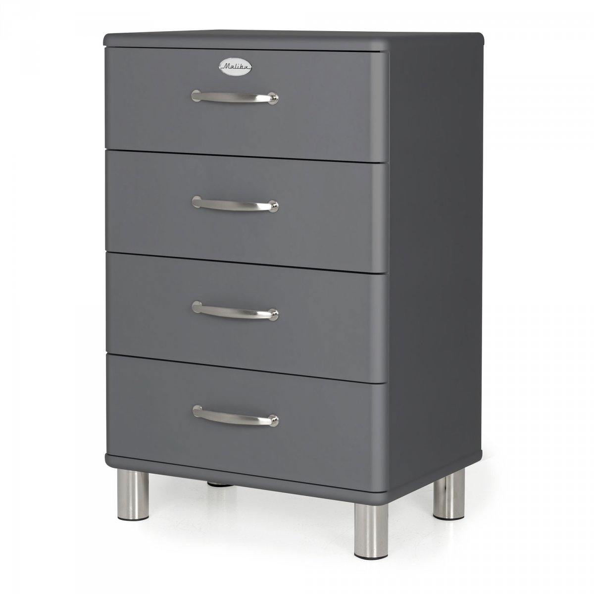 Commode 4 tiroirs style vintage gris foncé