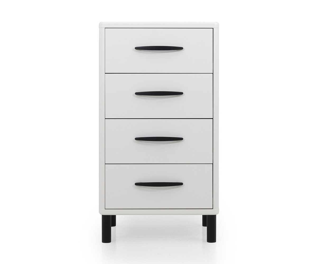 Meuble de rangement 4 tiroirs en bois Blanc