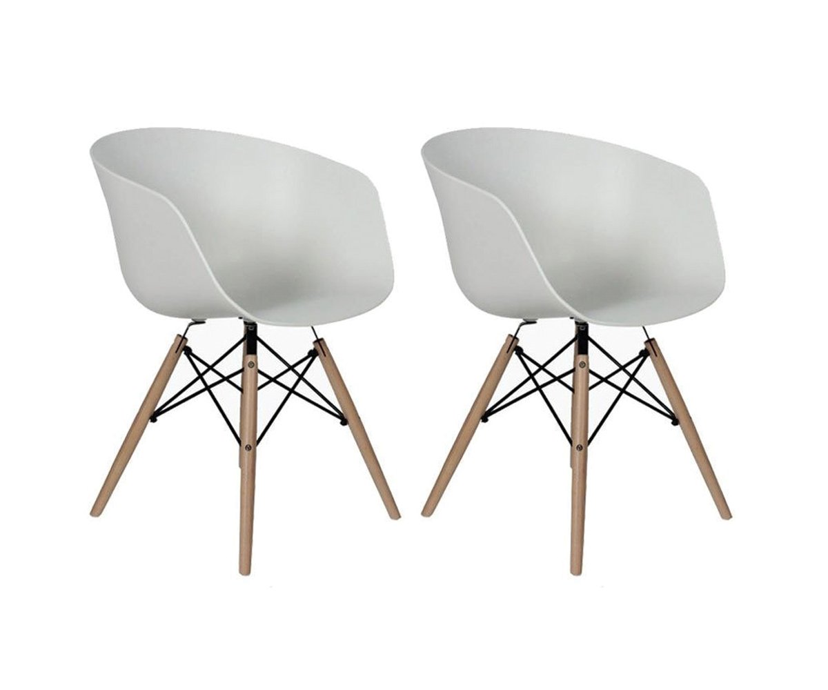 Lot de 2 chaises scandinaves Blanc