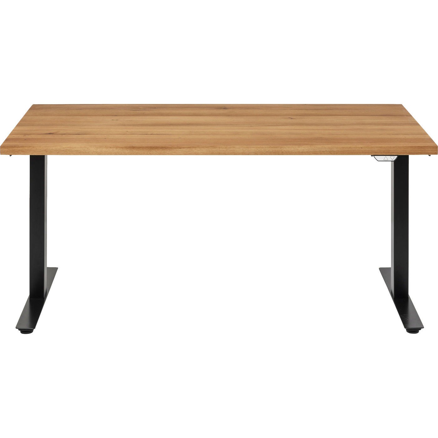 Bureau réglable assis-debout en chêne et acier noir L200