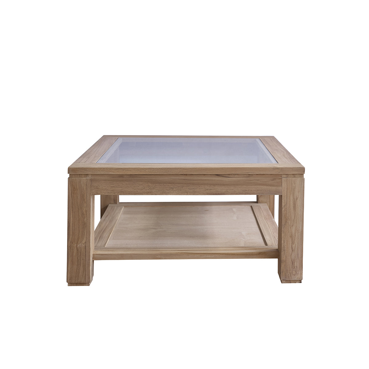 Table basse vitrée en teck Table basse vitrée en teck