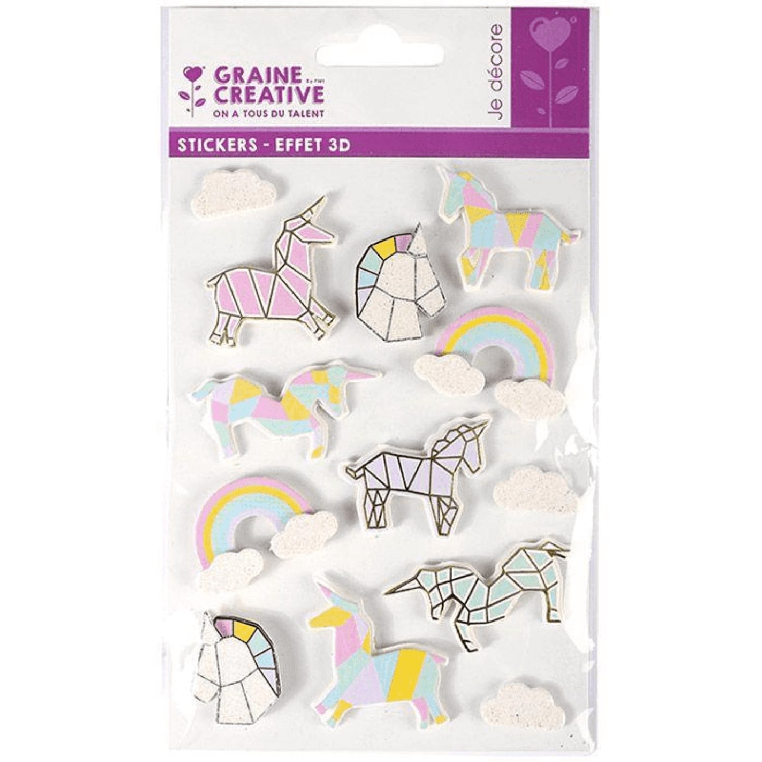 13 stickers 3D licornes 5cm 13 stickers 3D licornes 5cm
