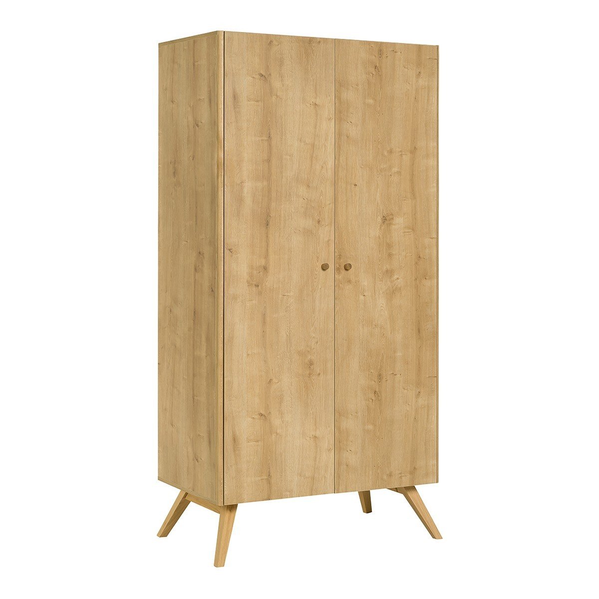 Armoire 2 portes avec penderie et 7 niches L101 cm - Marron Armoire 2 portes avec penderie et 7 niches L101 cm - Marron