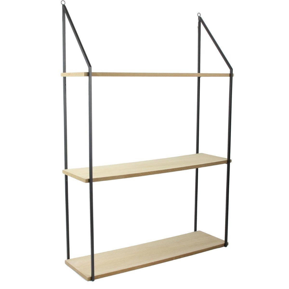 Étagère murale 3 niveaux - Beige et noir - H87,5cm Étagère murale 3 niveaux - Beige et noir - H87,5cm