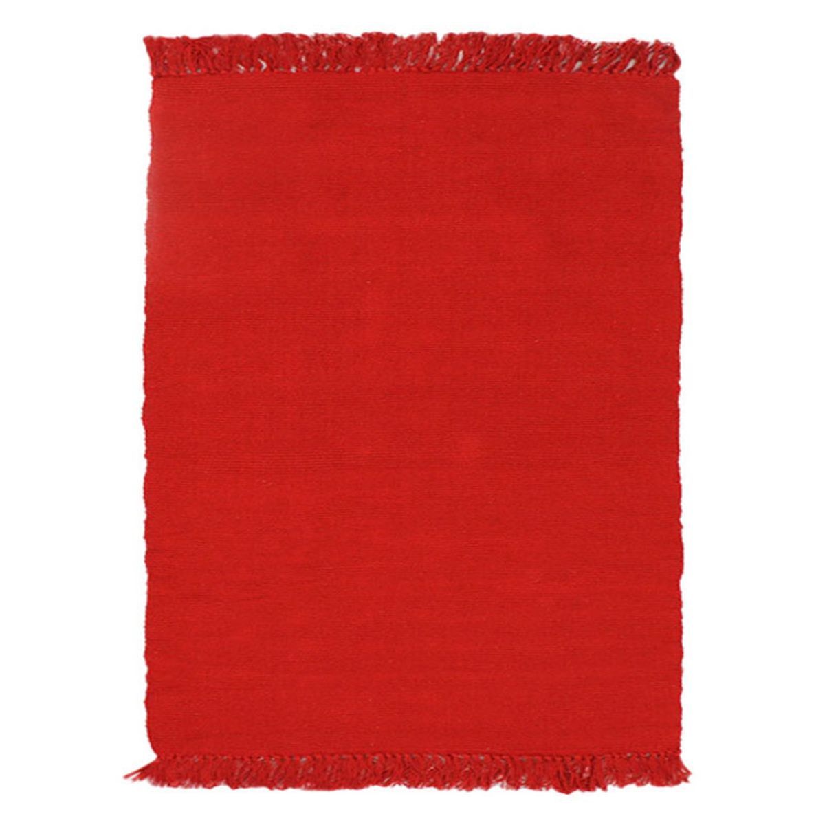 Tapis 100% coton rouge 120x170