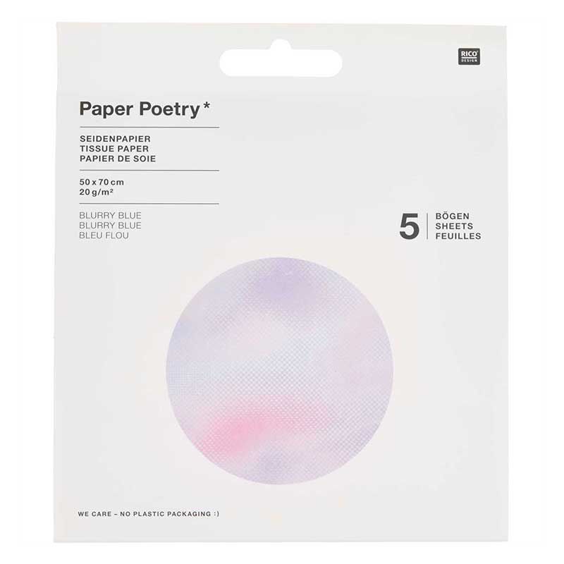 Papier de soie 5 feuilles flou bleu et violet 50x70cm Papier de soie 5 feuilles flou bleu et violet 50x70cm