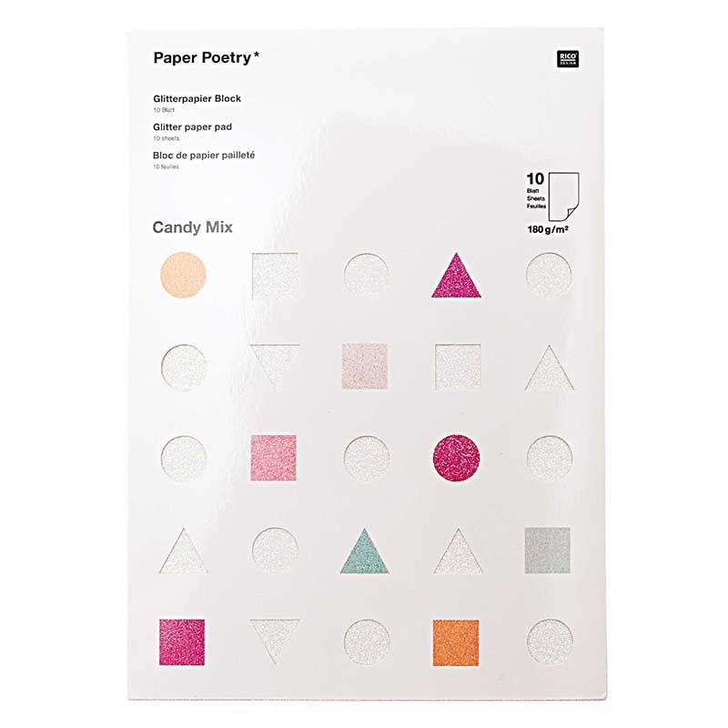 10 feuilles de papier pailleté A4 couleurs acidulées 10 feuilles de papier pailleté A4 couleurs acidulées