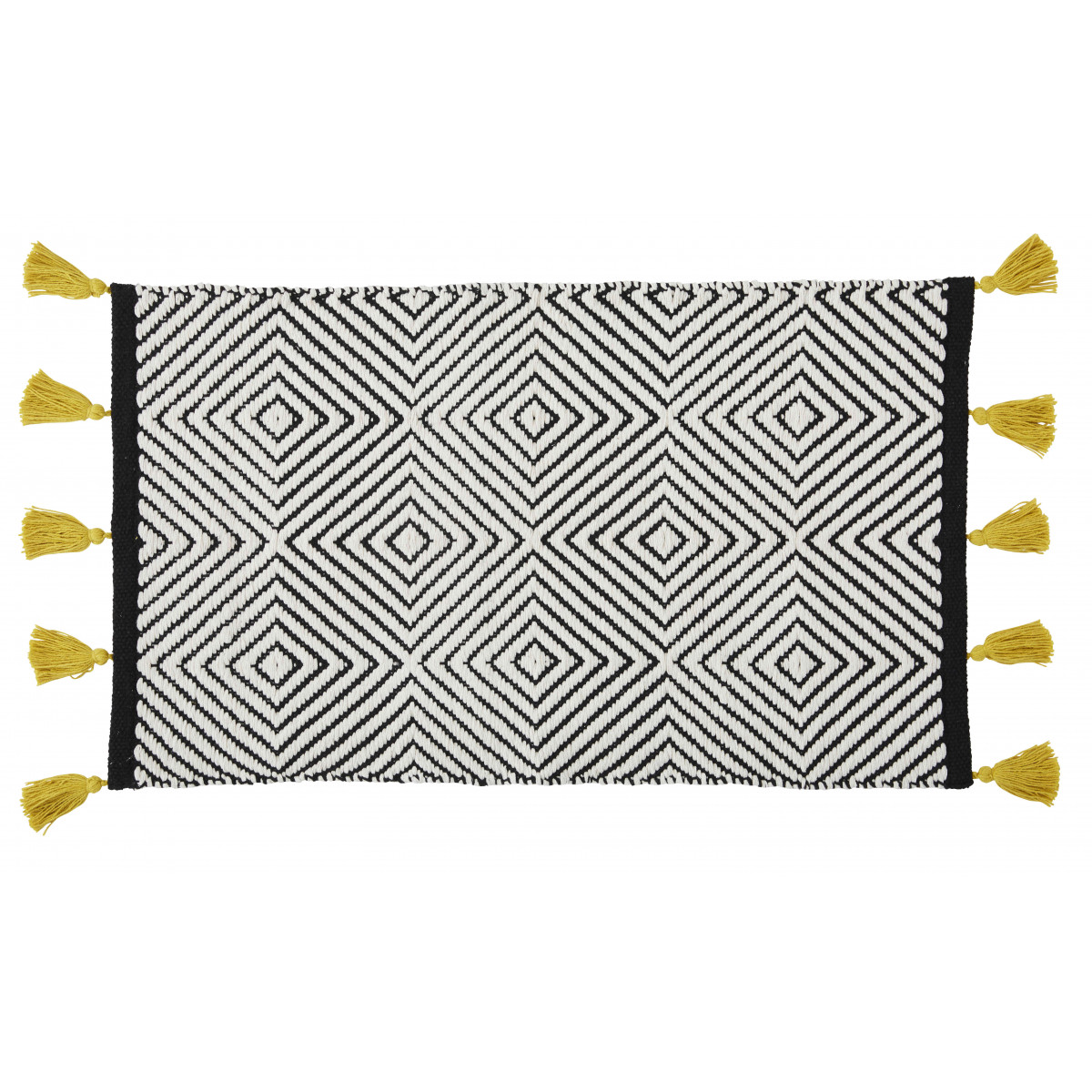 Tapis de bain fantaisie 50x80cm coton Noir et blanc Casa Tapis de bain fantaisie 50x80cm coton Noir et blanc Casa