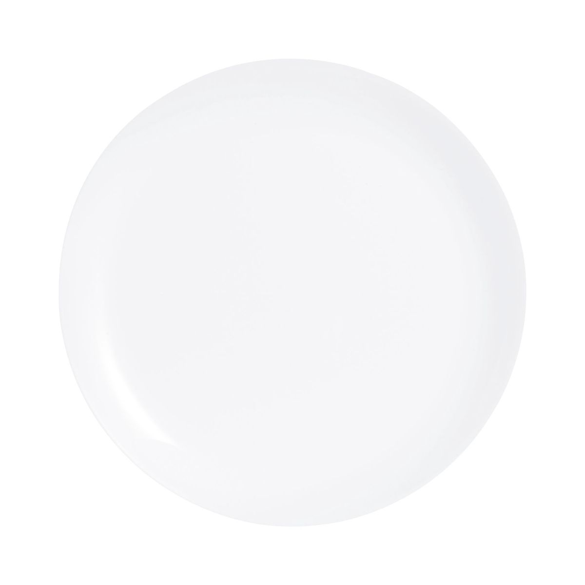 Assiette plate blanche en verre opale extra résistant D25cm