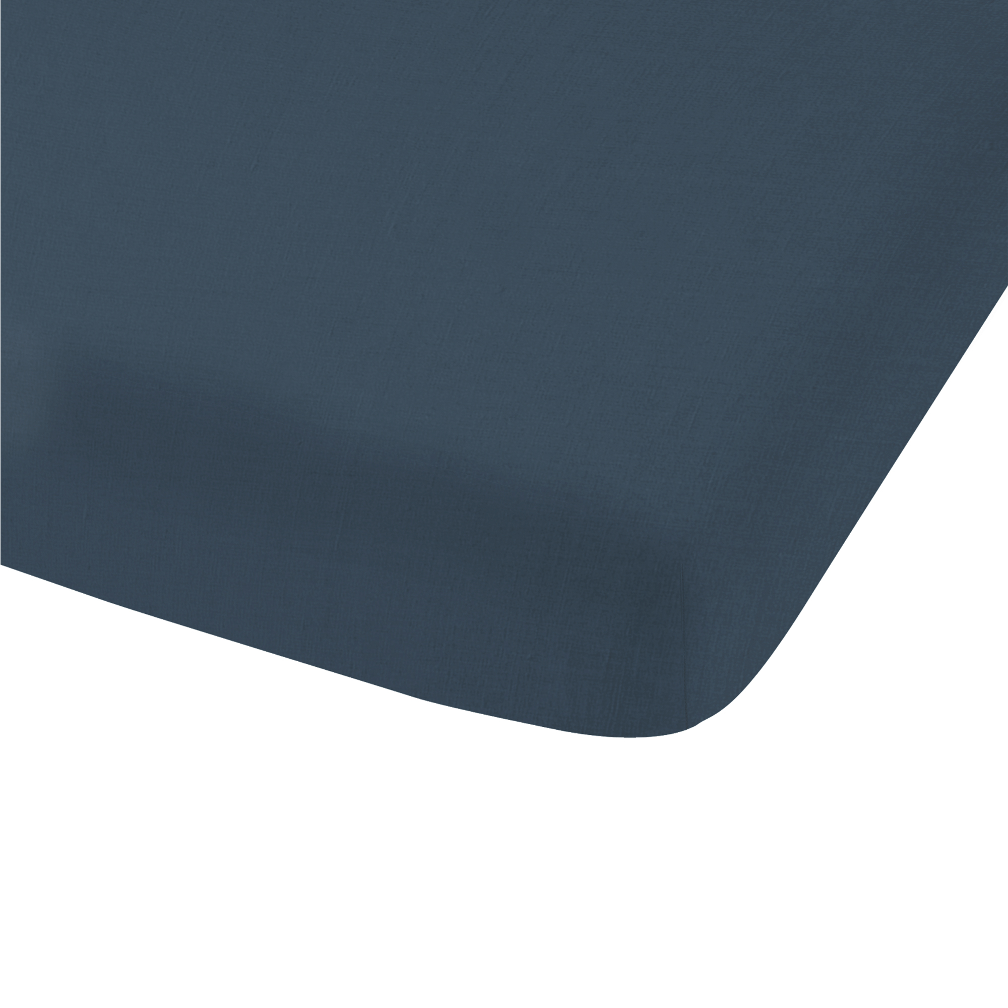 Drap-housse uni en lin lavé Bleu Marine 140x190/200cm - Bonnet 30cm