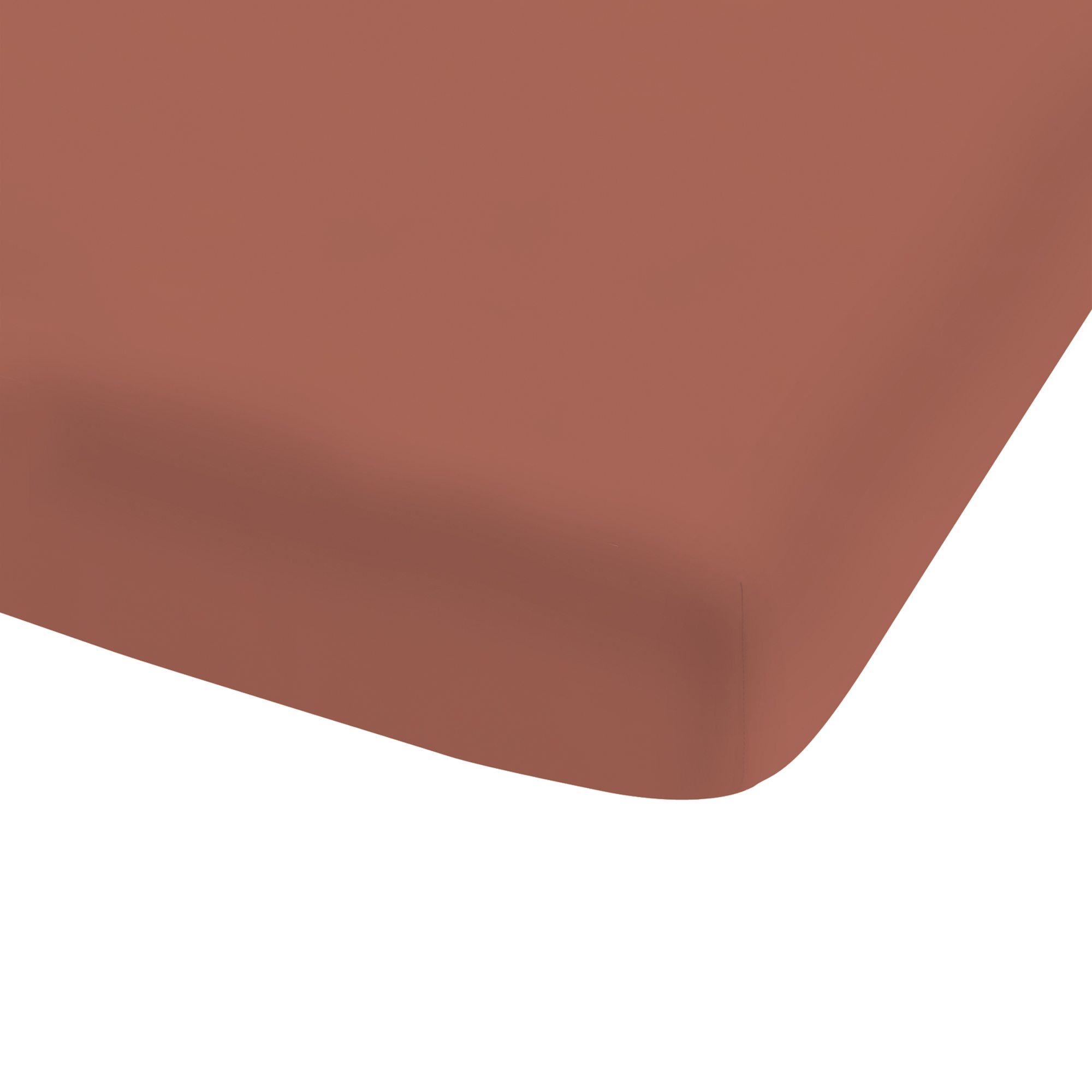 Drap-housse uni en coton lavé Terre Cuite 90x190/200cm - Bonnet 30cm